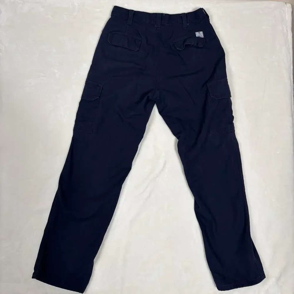 Tyndale Mens FR Cargo Pants 34 x 33 (Fits 30x31.5).Navy Flame Resitant Workwear
